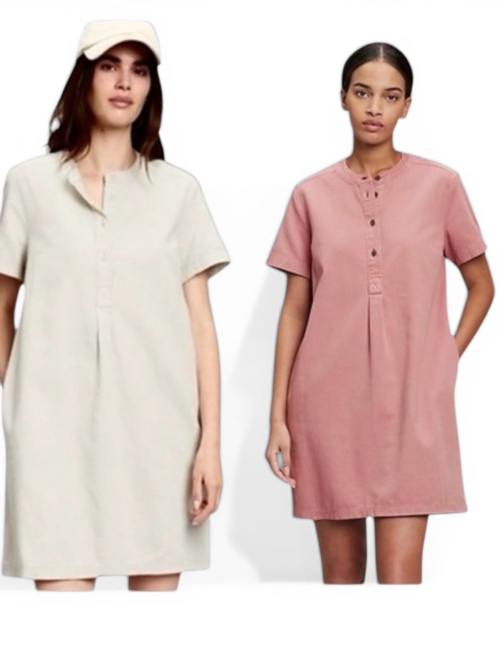 Lot of 2 GAP Utility Tencel Popover Shirt Shift Dress